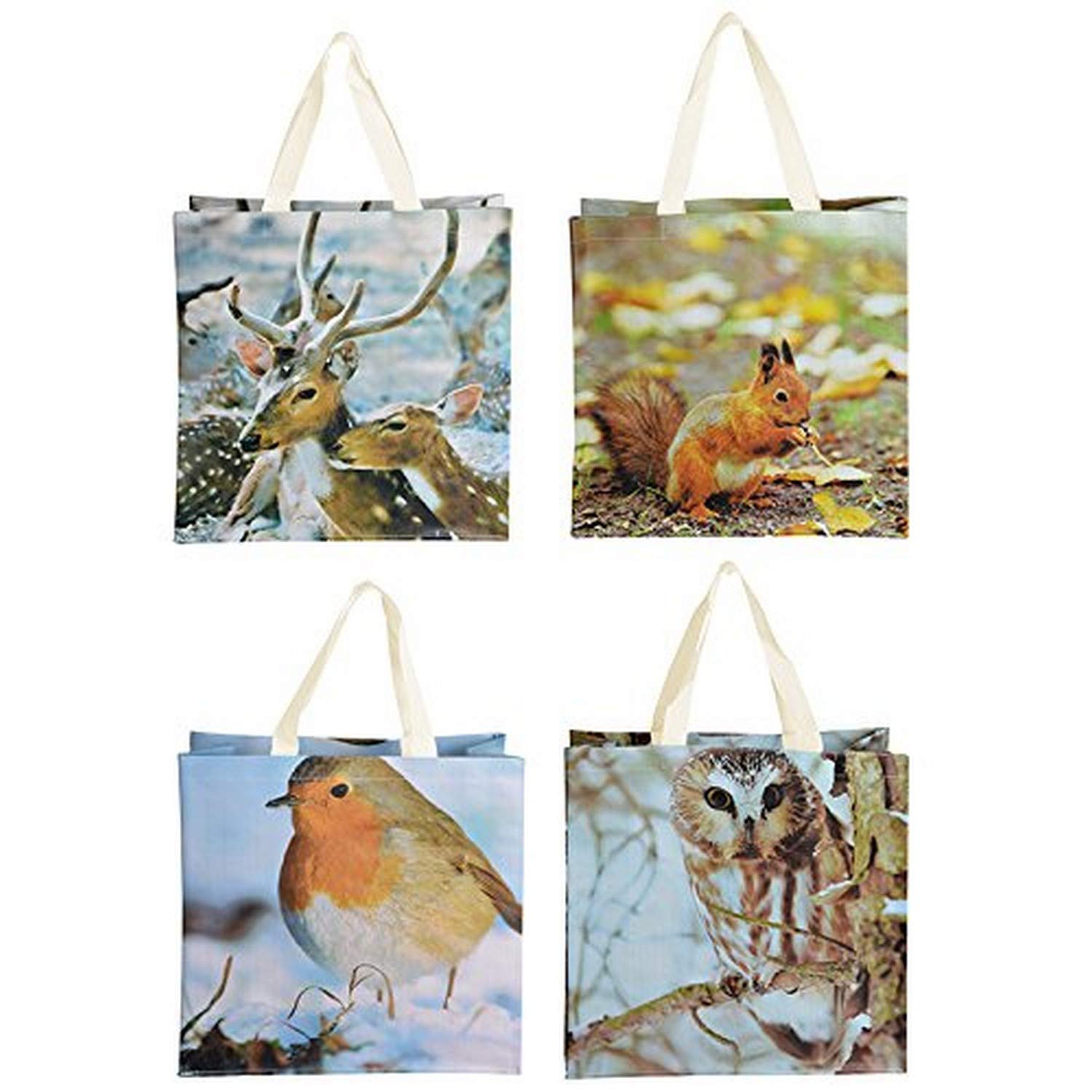 Esschert Design TP138 natur sort. 1, PP Fabric Polyester Shopping Tote Bag – Multicoloured, 39.5 x 14.5 x 40 cm