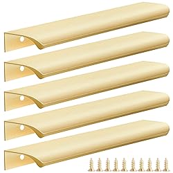 Malimali 5 Pack Gold Edge Finger Pulls for Cabinets
