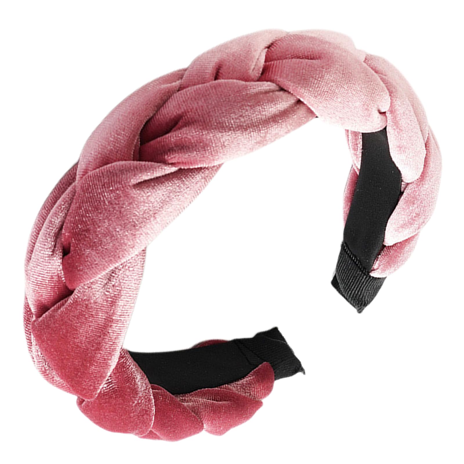 scicent Ladies Hair Bands Wide Headbands Thick Velvet Elastic Padded Vintage Headband for Women Girls Dark Pink 9511