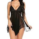 Avidlove Women Lingerie Lace Babydoll V Neck Sexy Sleepwear Strap Chemise