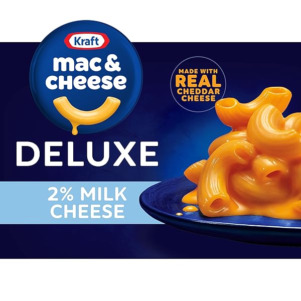 KRAFT DELUXE MACARONI & CHEESE DINNER WITH SAUCE MADE FROM 2% MILK CHEESE (14 OZ BOX)