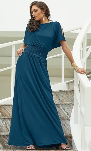 Evening Gown KOH KOH Womens Long One Off The Shoulder Summer Flowy Cocktail Party Evening Damask Print Printed Elegant Evening Sexy Sundress Gown Gowns Maxi Dress Dresses Black And White L 12