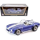 LUCKY DIE CAST 1964 Shelby Cobra 427S/C 1:18 Diecast - 7.0L V8 Semi-Competition | Opening Doors, Steering Linkage, Premium Gift Box | Ages 14+,Blue