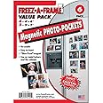 Clear Magnetic Photo Frame Pockets, Freez-A-Frame for Refrigerator, 4 frames (4"x 6") & 2 frames (5"x 7")