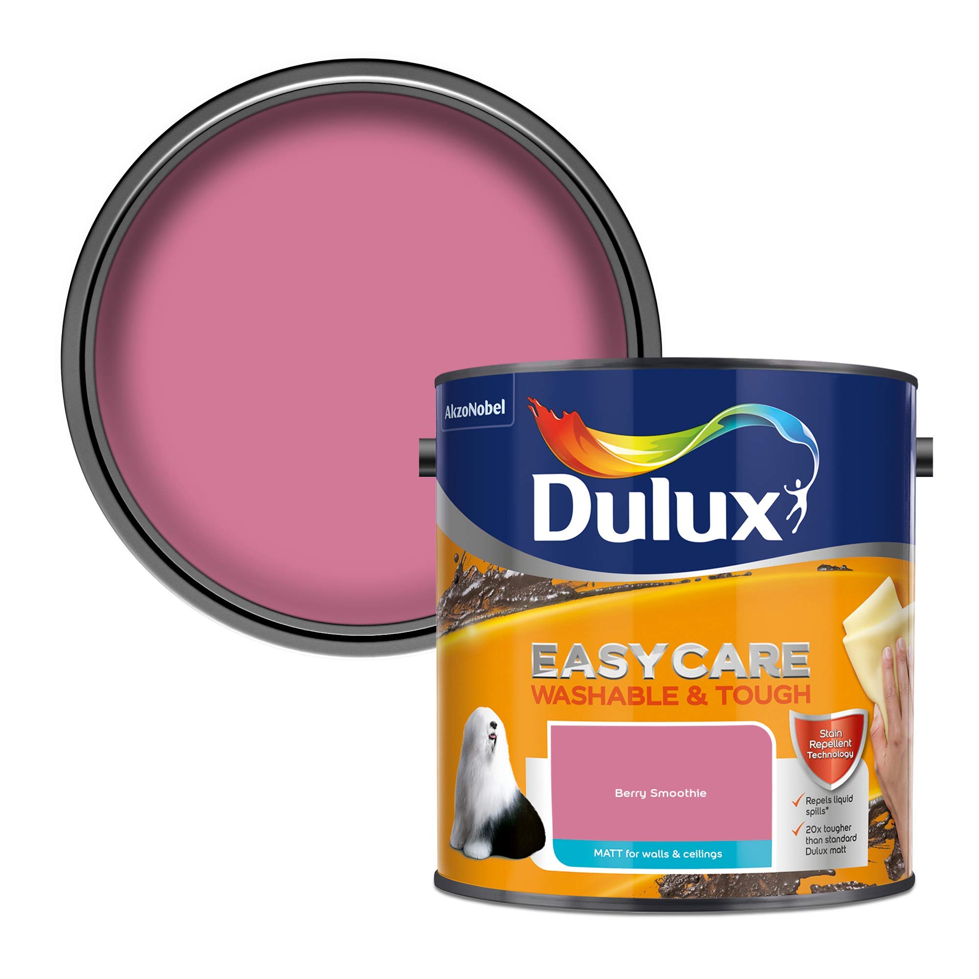 Dulux Easycare Washable & Tough Matt Emulsion Paint - Berry Smoothie - 2.5L