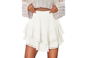 onlypuff Flowy Shorts for Women Ruffle Skorts Mini Skirts High Waisted Teen Gilrs Tennis Skort Summer Shorts