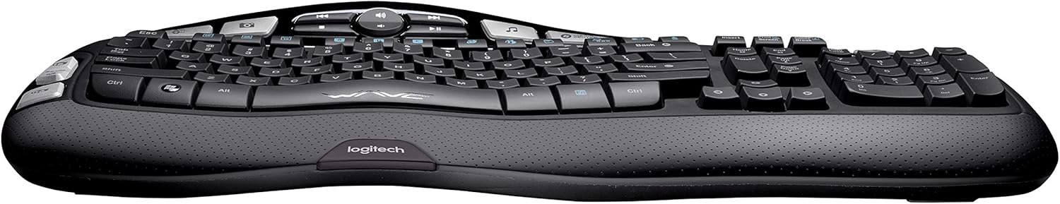 Logitech K350 Wireless Wave Keyboard with Unifying Wireless Technology - Black: Electronics