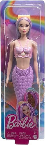 Barbie Mermaid Doll with Pink Lilac Hair and Shell Bodice HRR06 view 6
