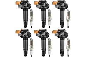 BDFHYK Ignition Coils UF646 and Iridium Spark Plug SP534 Compatible with Lincoln MKS MKT Navigator F-150 Transit-150 250 350 
