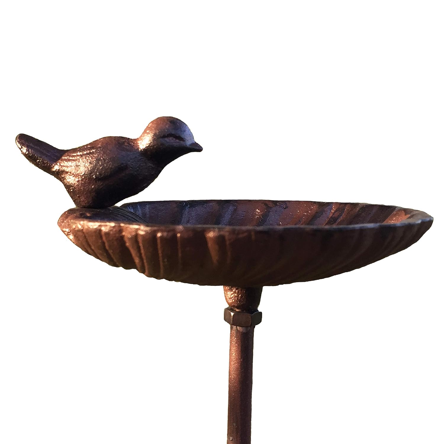 The Scallop Shell Garden Stake Bird Feeder Cast Iron 3 Feet 2