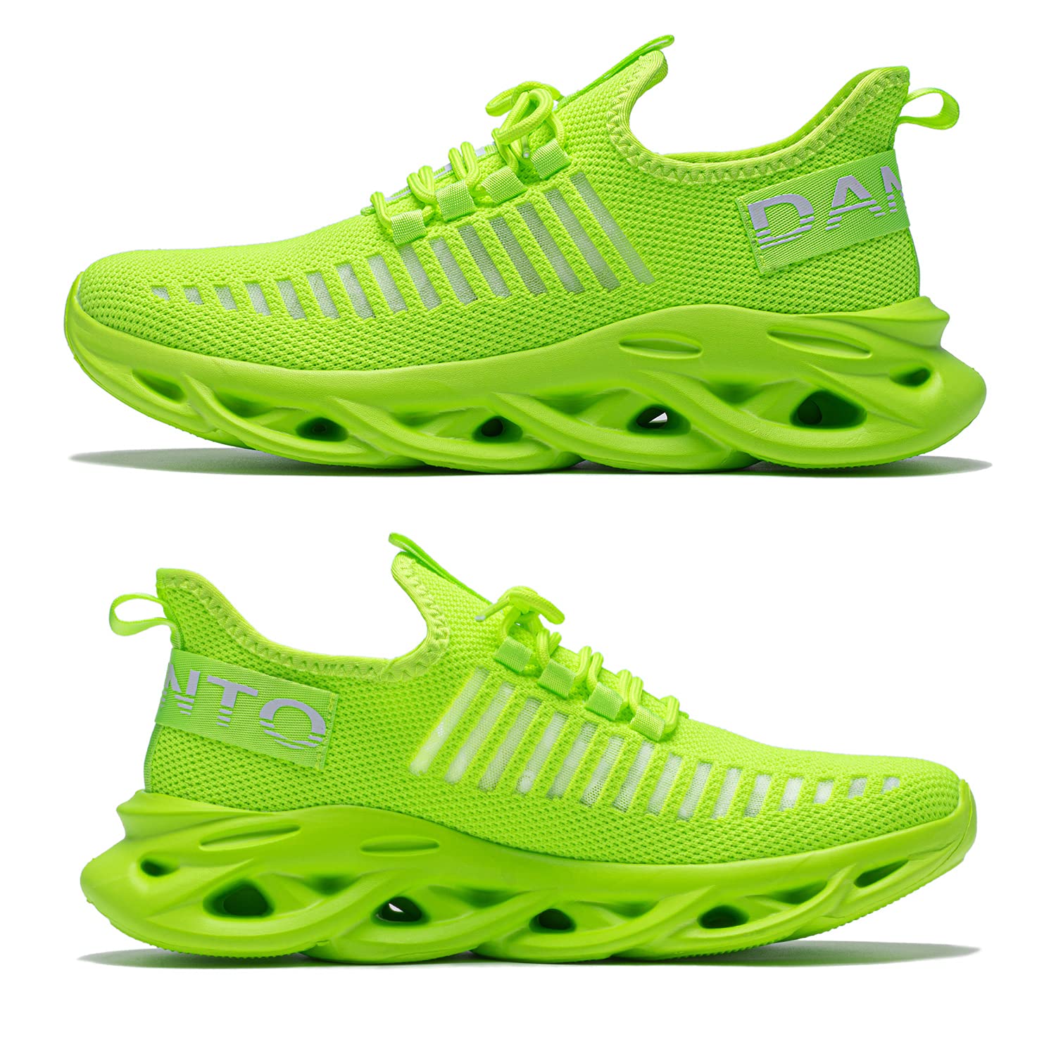 DANNTO Laufschuhe Herren Turnschuhe Damen Sneaker Leichte Atmungsaktiv rutschfeste Sportschuhe Gym Fitness Outdoor Schuhe Fashion Straßenlaufschuhe Grün 43 3
