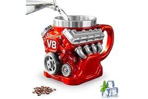 V8 Engine Mug, 2026 New 3D Retro Engine Coffee Mugs with Stainless Steel Double Wall Insulation, Perfect Gift for Car Lovers,