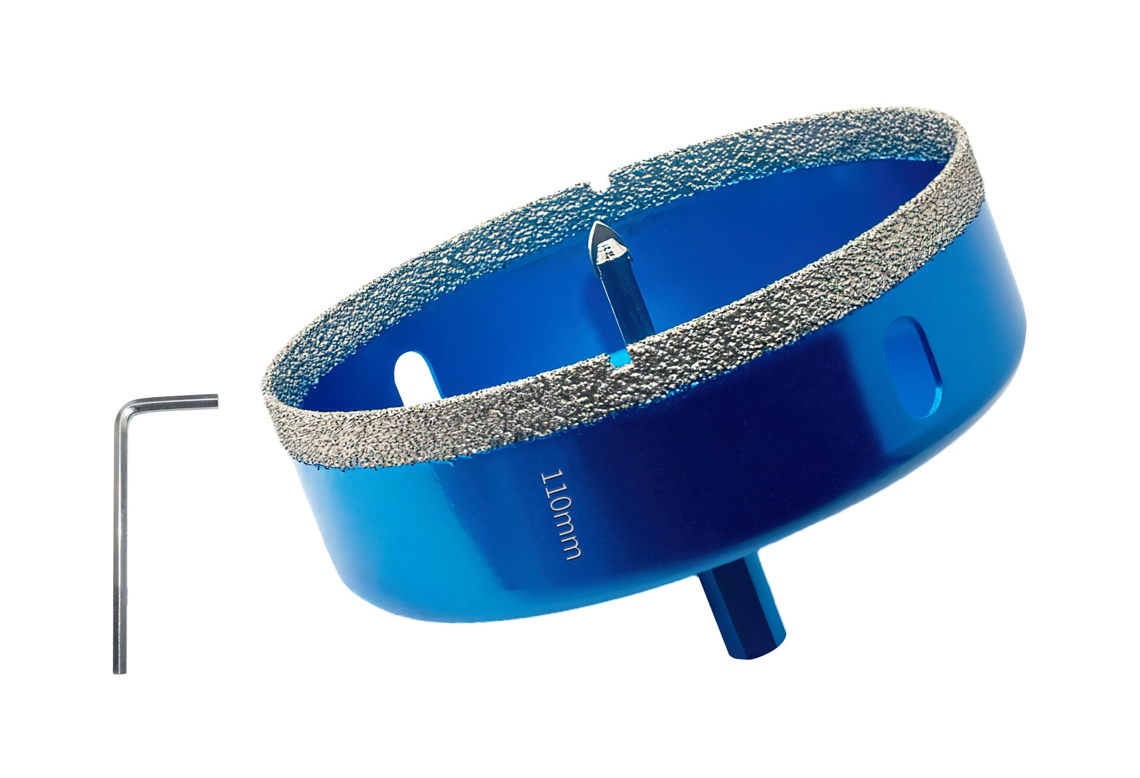 Teronbeta Diamond Hole Saw 110mm with Pilot Center Drill Bit, Vacuum Brazed Diamond Core Hole Cutter for Tile, Porcelain, Glass, Ceramic, Marble — image 1