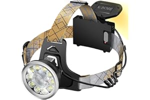 BIGSUN Headlamp Rechargeable, LED Head Lamp with 4 Modes, Front and Rear Lighting Adjustable Head Lights for Forehead,Waterproof HeadLamps for Adults Camping Hunting Hiking Fishing Running