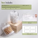 AOZITA 4 Pack 10oz Clear Apothecary Jars with Lids, Cotton Pad Holder Dispenser view 3