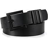 XZQTIVE Plus Size Women's Leather Belts for Jeans Pants Dress Fashion Ladies Waist Belt with Square Gold Buckle