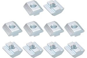 uxcell T Nuts, 30pcs - Nickel Plated Carbon Steel T Slot Bolts, 4040 Series M8 Hammer Head Fastener, Sliding T Nuts for Alumi