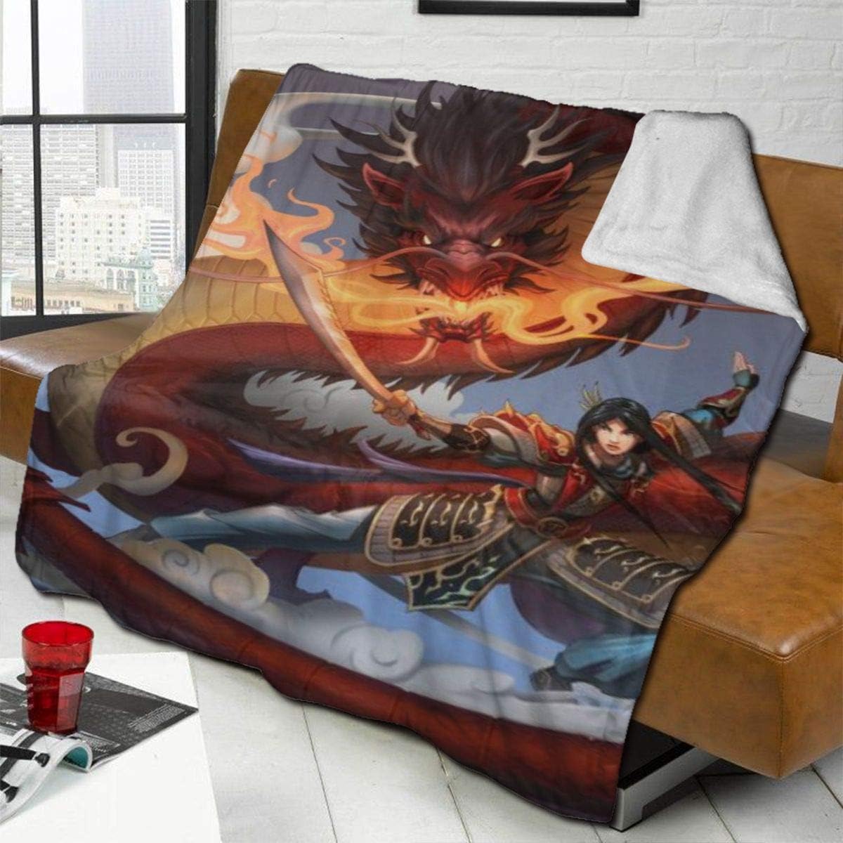 BLACKbiubiubiu Mulan - Manta de doble cara para camas y sofás, color