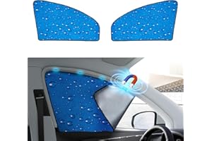 aokway Side Window Sunshade Sun Shade for Car Window Double Thickness Auto Windshield Sunshades Curtain Universal Fit for Driver for Baby UV Protection (Blue, Front Side 2pcs)