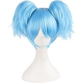 MapofBeauty 12"/30cm Light Blue Three-piece Wig Short Wig Cosplay Wigs