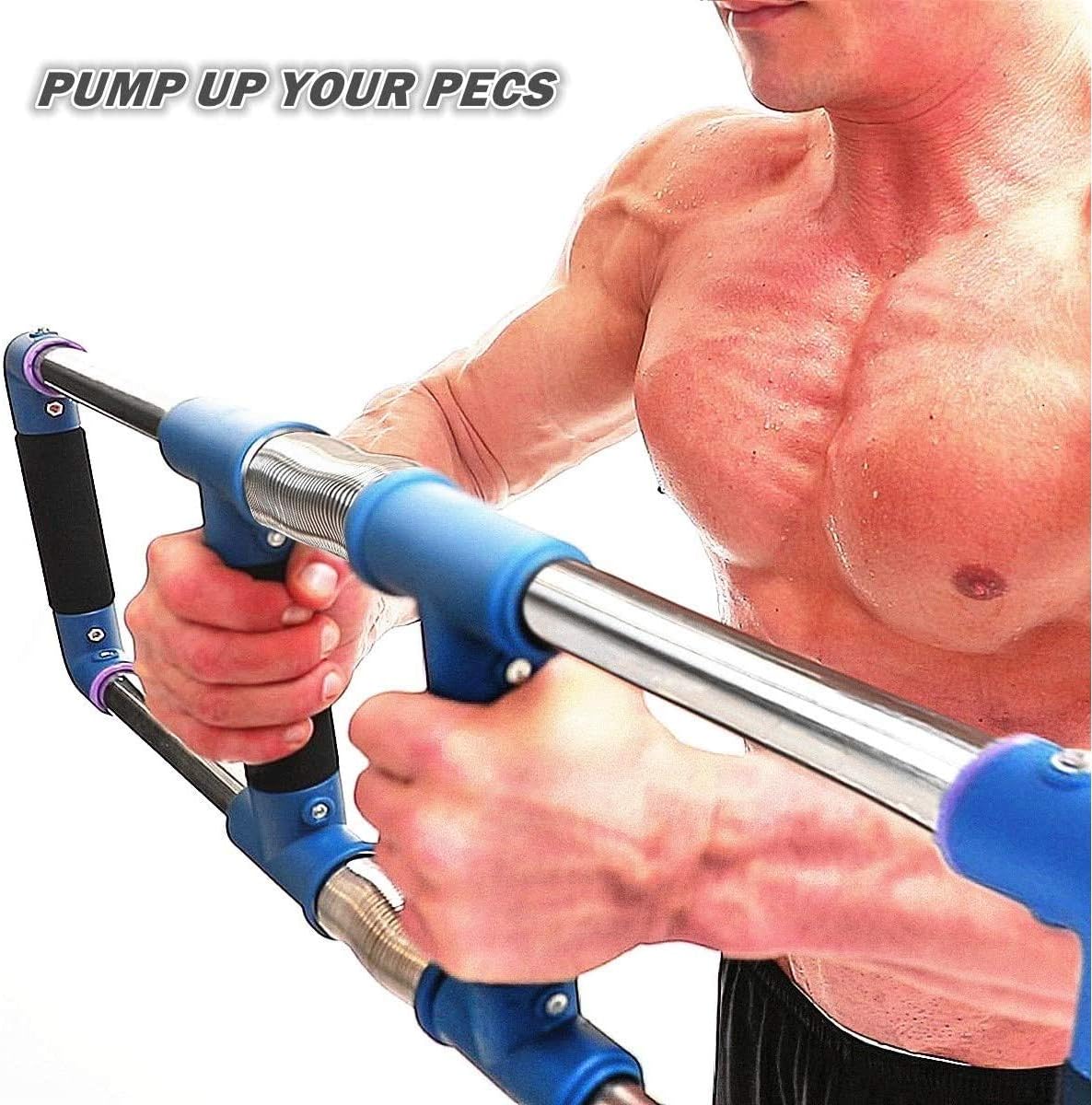 GoFitness Push Down Bar Machine - Chest Expander at Home Workout Equipment - Portable Spring Resistance Exercise Gym Kit for Home, Travel or Outdoors : Sports & Outdoors