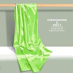 NSGZ Lime Green Satin Fabric by The Yard, 2 Yards
