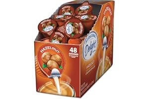 International Delight 02283 Flavored Liquid Non-Dairy Coffee Creamer, Hazelnut 0.4375 oz Cup, 48/Box