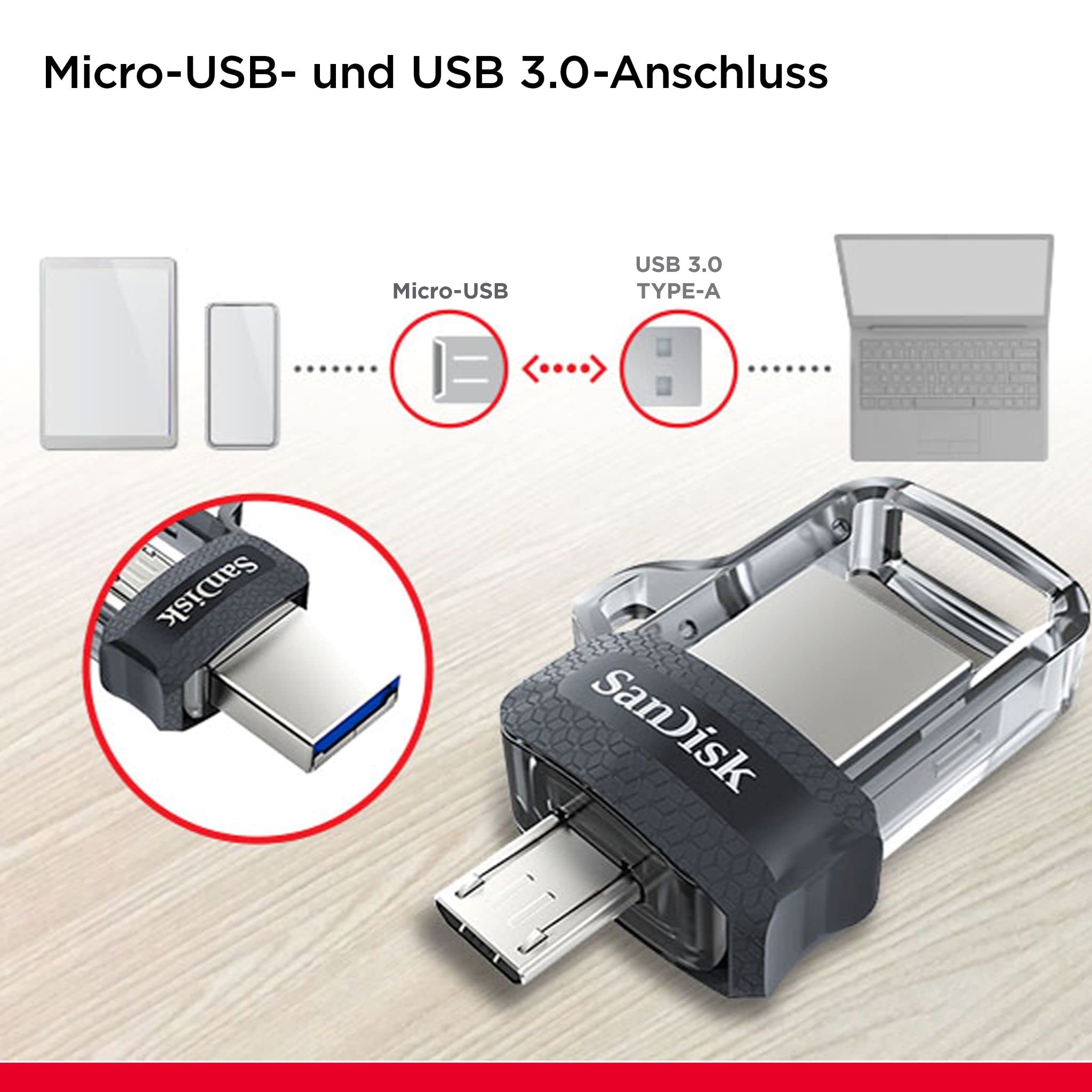 Sandisk Ultra Dual Drive m3.0 128GB Ultra Dual m3.0, 128 GB, USB, SDDD3-128G-G46 6