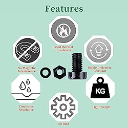 Pzsmocn 150 Pieces/50 Sets M6*10 mm Plastic Black
