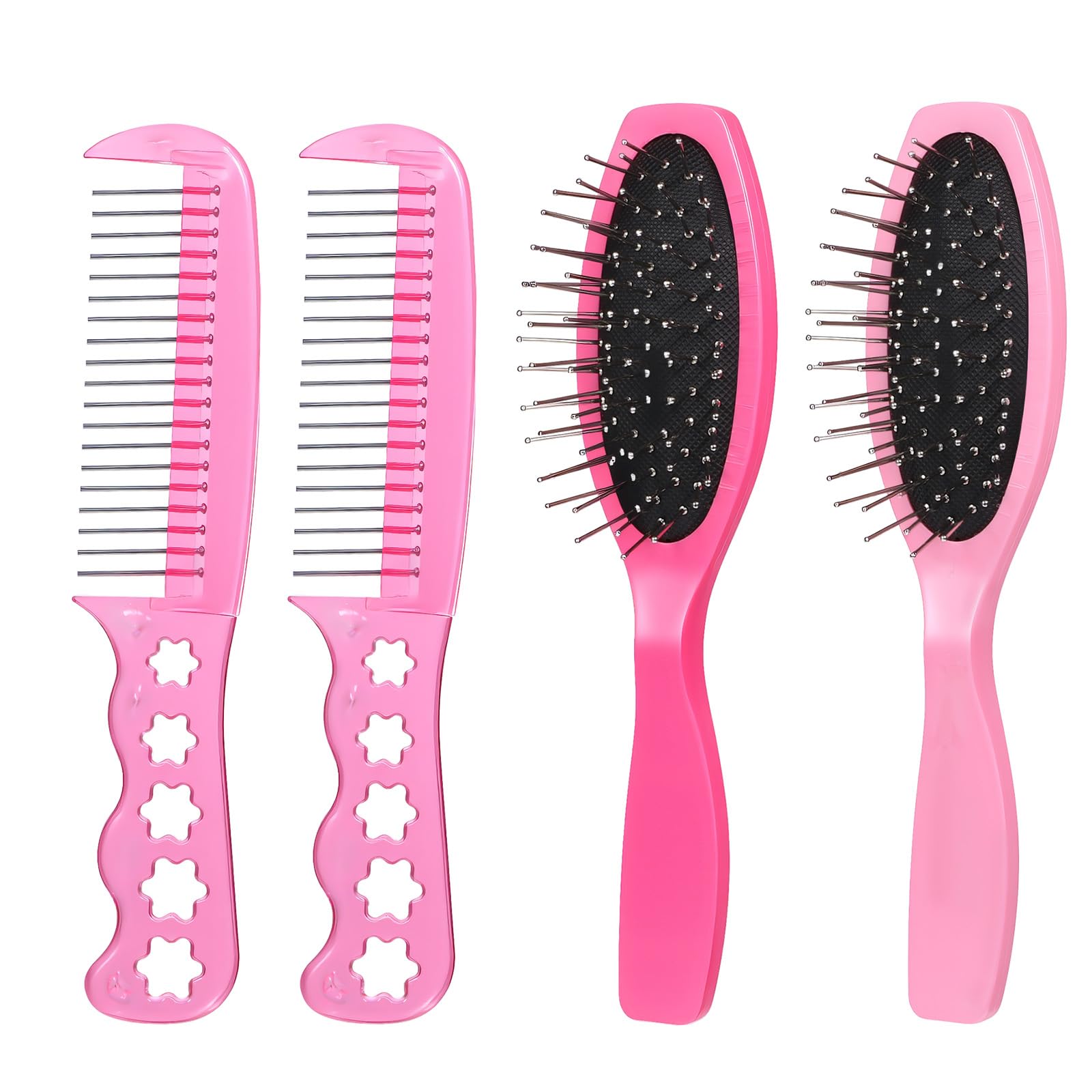Photo 1 of BOHUIZ 4 Pcs Doll Hair Brush, Mini Wig Brushes for Synthetic Hair Plastic Pink Wigs Comb Hairs Brush Portable Extension Brushes for Dolls and Other Hairs Care(2 Style)