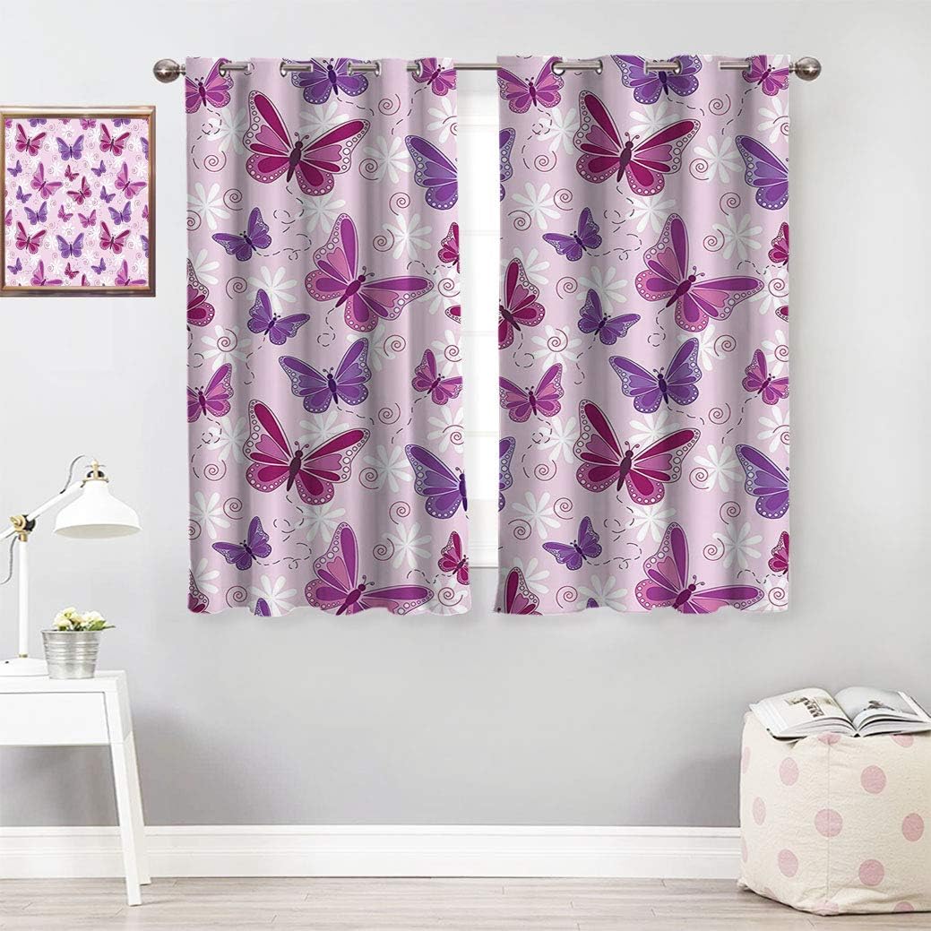 sheetsare Butterflies Decoration Darkened Curtains in The