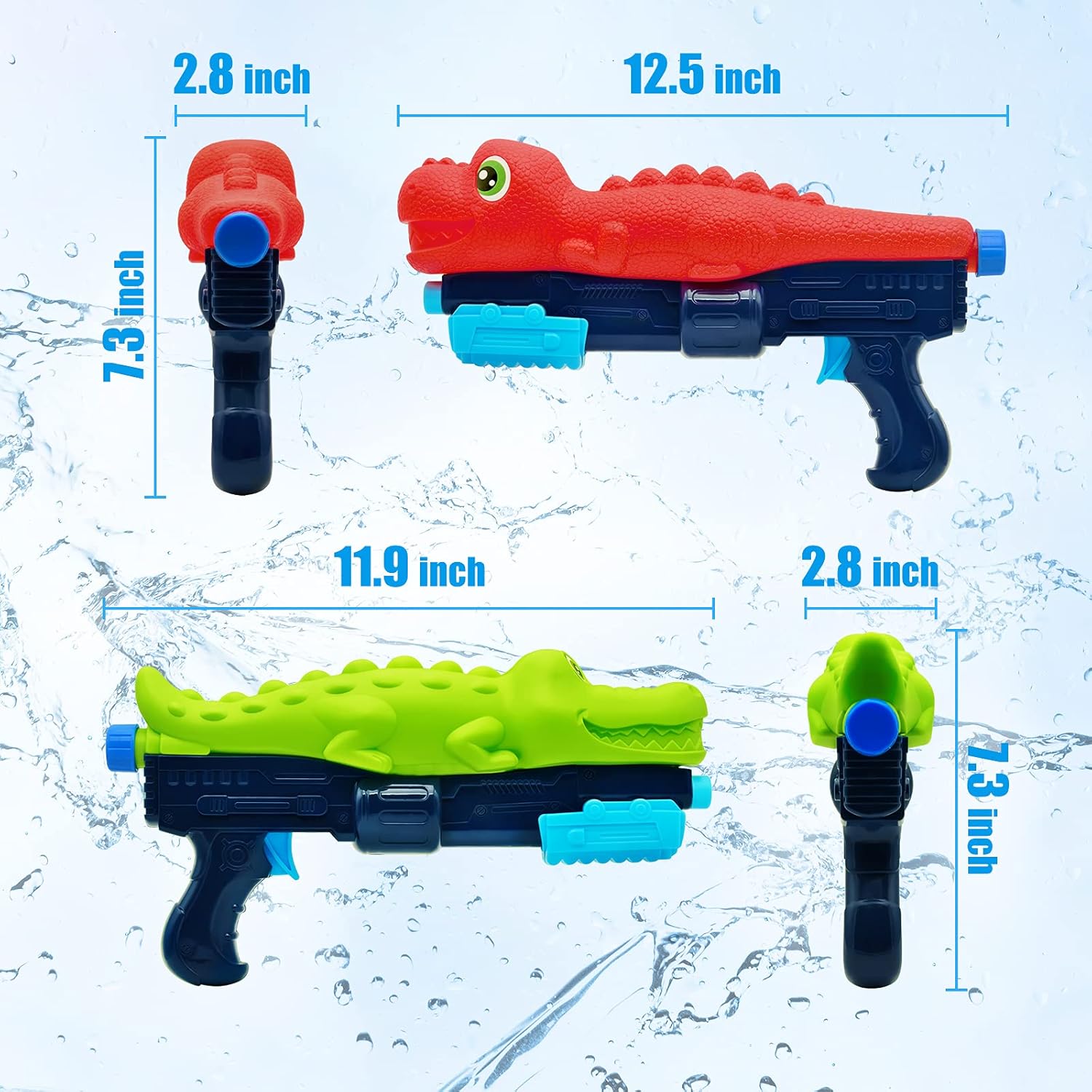 BEQOOL Water Guns for Kids,2 Pack Super Water Blaster Soaker Squirt Guns 800CC High Capacity Summer Gifts for  Kids and Adult Swimming Pool Beach Play Toys: Toys & Games