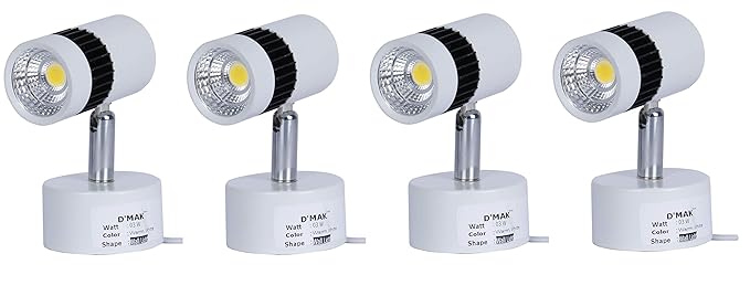 Happy Selling brings White 3 Watt Warm White Adjustable 180 LED Cob spotting Wall Track Light ( Cob Focus/Decorative Spot Light) | track light | | led spot track light | | focus track light | {Set -04}