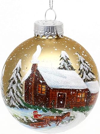 Decorazioni Per Menu Di Natale.Dekohelden24 Lauschaer Decorazione Per Albero Di Natale Palla Di Natale In Vetro Soffiato E Decorato A Mano O 8 Cm Colore A Scelta Tramite Menu A Discesa Gold Amazon It Casa E