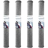 Healthy Spring 5 Micron 2.5" x 20" Whole House CTO Carbon Sediment Water Filter Cartridge Compatible with Pentek C1-20, NCP-20, Made in USA, Pack of 4
