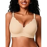 VRVOCIE Wireless Bras for Women No Underwire Crossover V Mesh Seamless Supportive Bralettes Full Coverage Everyday Bra