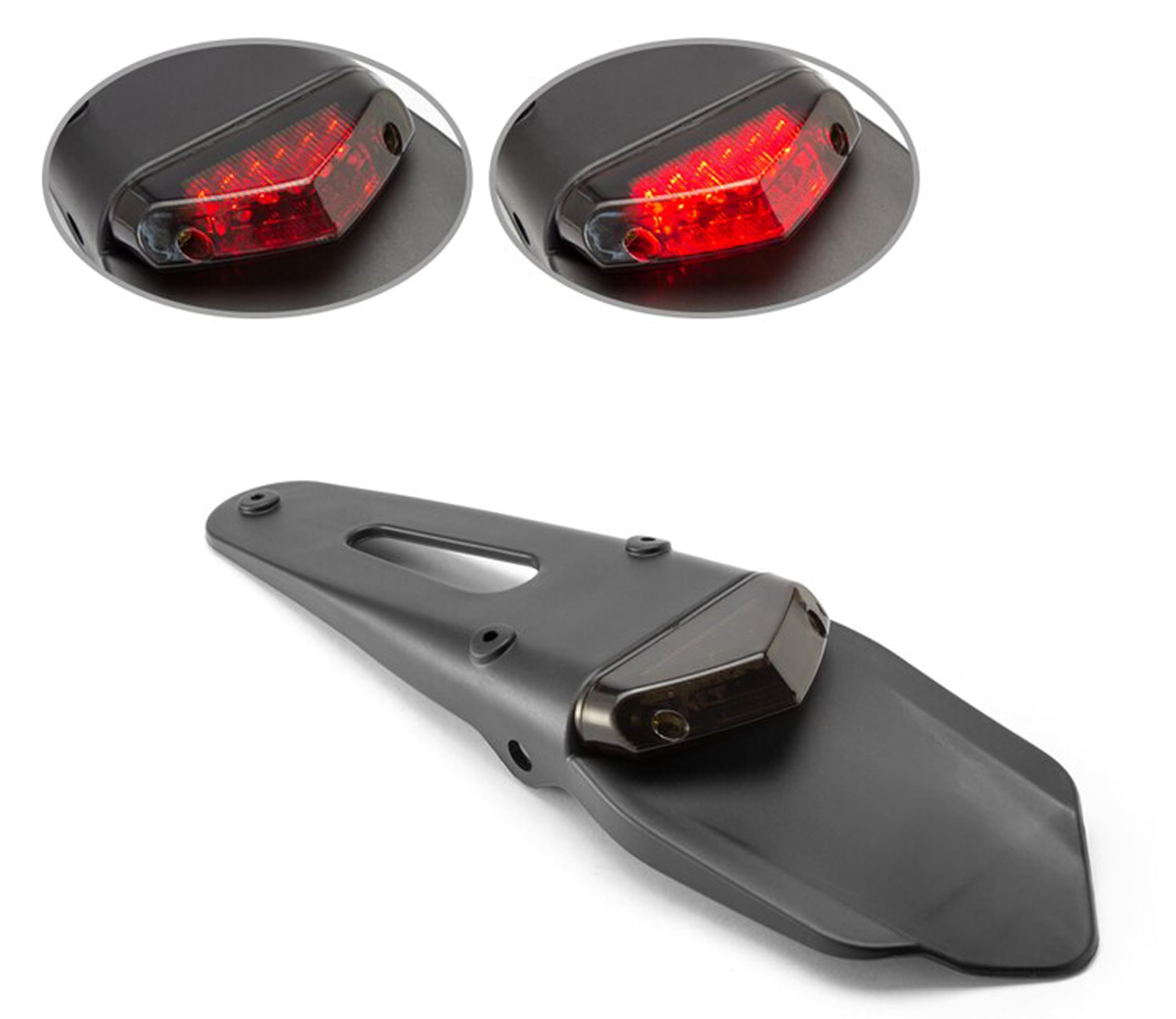 Alchemy Parts Motorbike Rear Mudguard Fender LED Stoplight Taillight for Supermoto Trail Bike Motocross - Tinted Lens