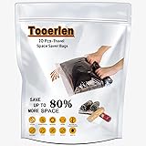 Travel Space Saver Bags Vacuum Travel Storage Bags Reusable Packing Sacks (10 Pack), No Vacuum Pump Needed, Save 80% Luggage 