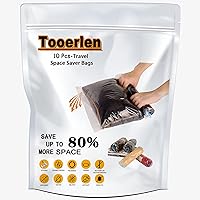 Travel Space Saver Bags Vacuum Travel Storage Bags Reusable Packing Sacks (10 Pack), No Vacuum Pump Needed, Save 80…