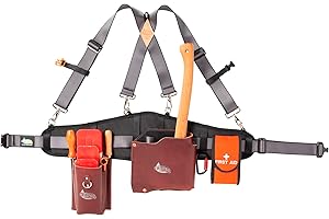 Weaver Arborist Leather Logging Belt Kit, Latigo Leather Tool Belt with Suspenders, Arborist Accessory, Women and Men’s Tool 