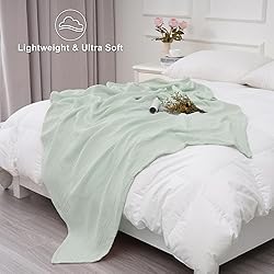 PHF 100% Cotton Muslin Throw Blanket 50" x