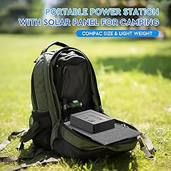 Powkey Portable Power Station with Solar