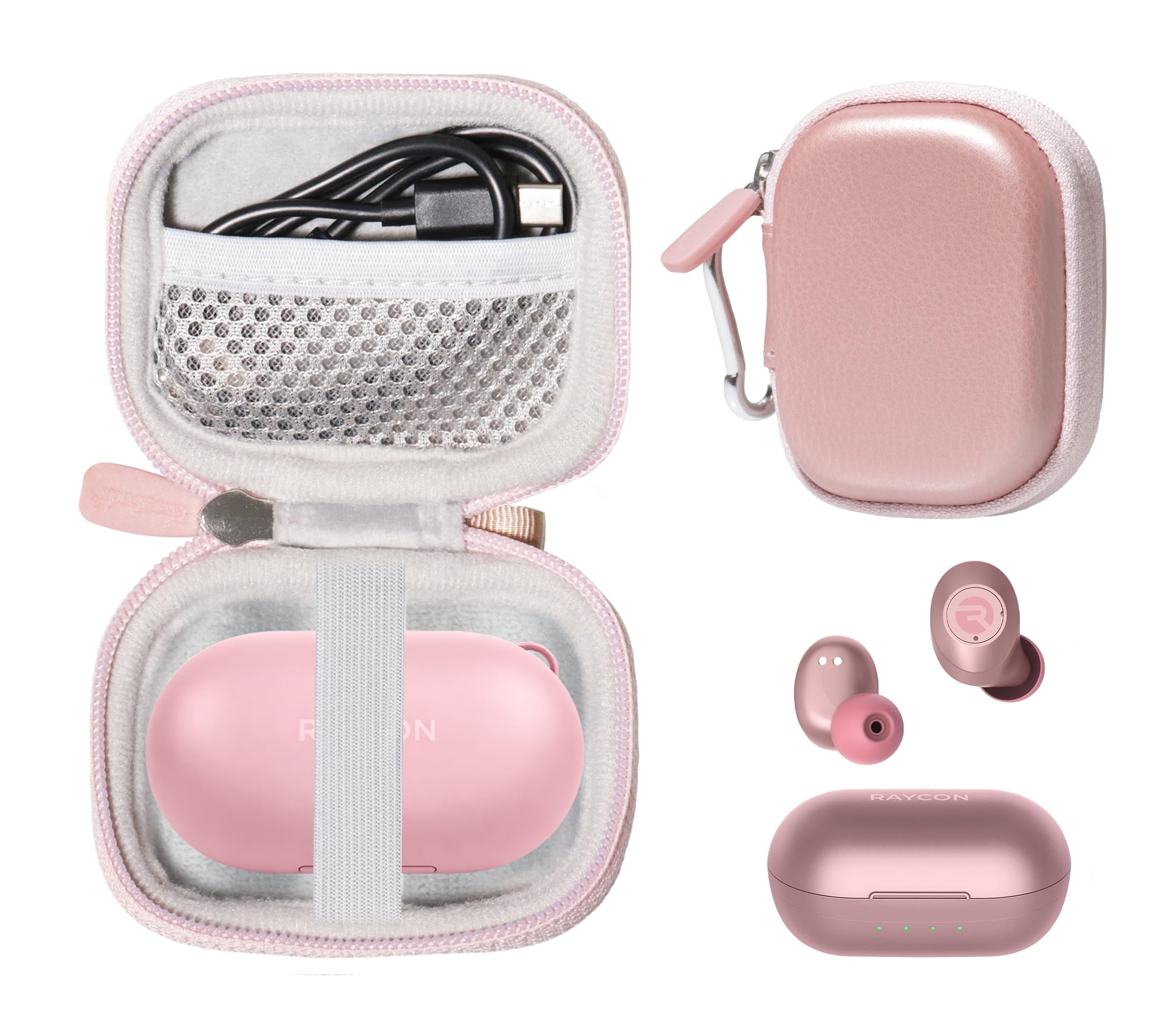 Photo 1 of *CASE ONLY** CaseSack Case for Raycon Everyday Earbuds Classic Bluetooth Wireless with Microphone - Stereo Sound, Active Noise Canceling, in-Ear Bluetooth Headset True Wireless Earbuds (Rose Gold)
