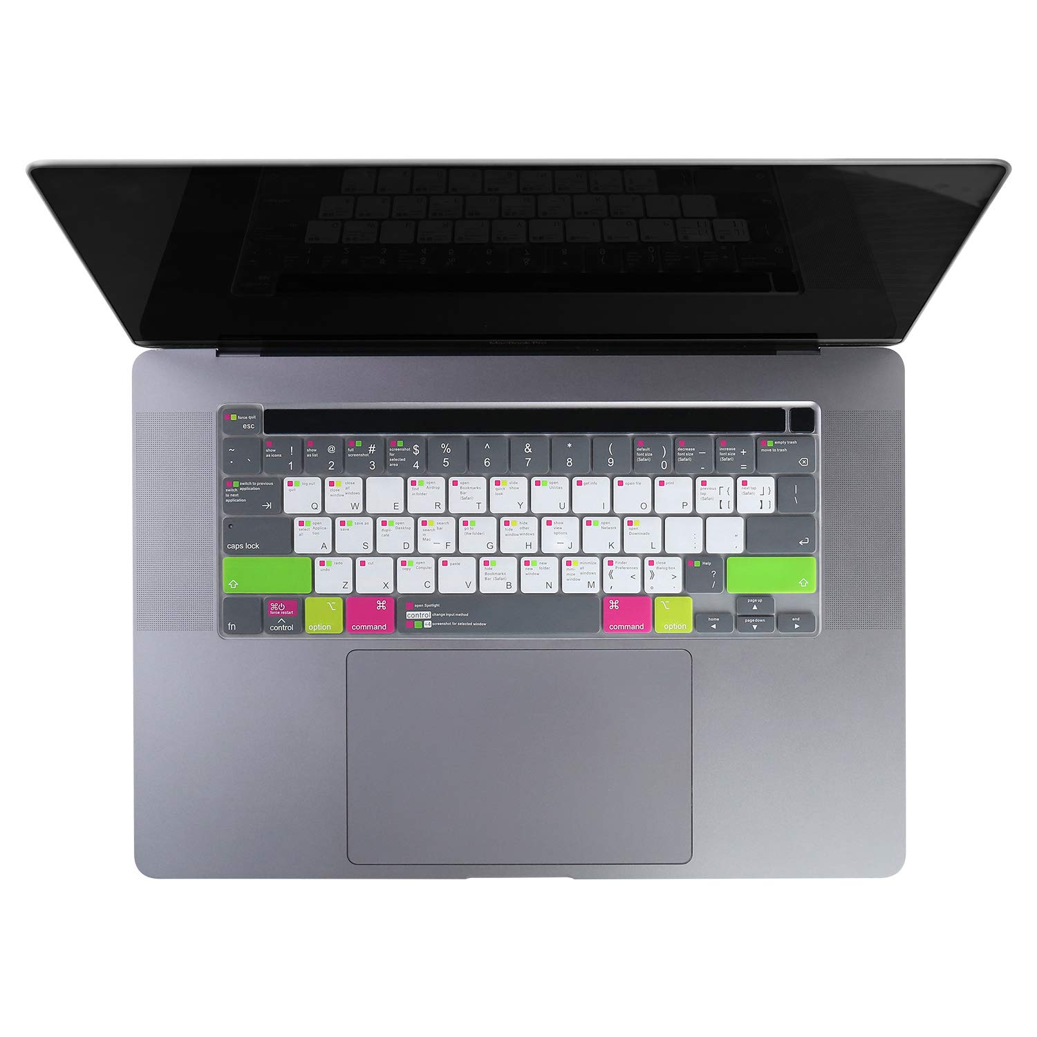 VFENG Premium Shortcuts with MAC OS Keyboard Skin for MacBook Pro 13/15 Inch with Touch Bar(Model Number: A1706/A1707/A1989/A1990/A2159) Released in 2016 2017 2018 2019, US Version