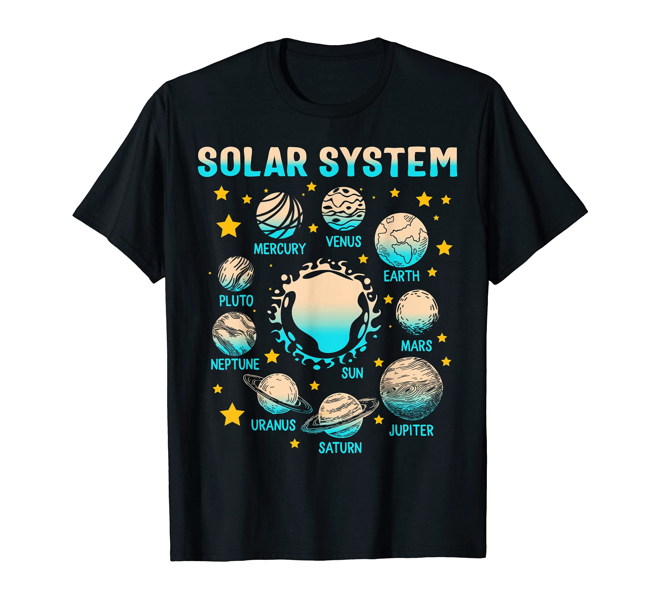 Solar Planets System Outer Space Dwarf Planets Astronaut T-Shirt