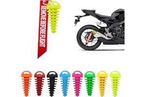 SOPINEKO 0.6"-1.5" Muffler Exhaust Wash Plug Motorcycle Dirt Bike 2 Stroke Rubber Exhaust Silencer with Keychain Tag Remove Before Start Engine Fluorescent Green