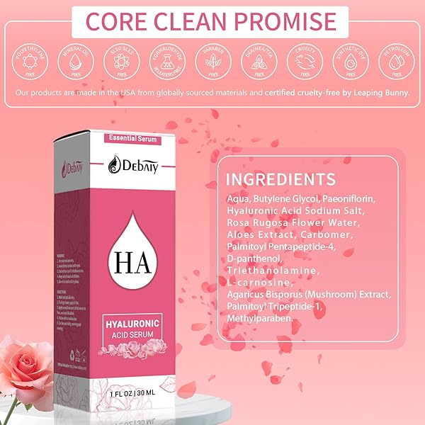 DEBAIYIYA DEBAIY 3 PACK ROSE HYALURONIC ACID SERUM FOR FACE MOISTURIZING ANTI-AGING SERUM -(1FL.OZ|30ML)