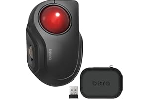 ELECOM Bitra Small Travel Trackball Mouse with Case, 2.4Ghz USB Wireless, Index Finger Control, Silent Mouse, Ergonomic Desig