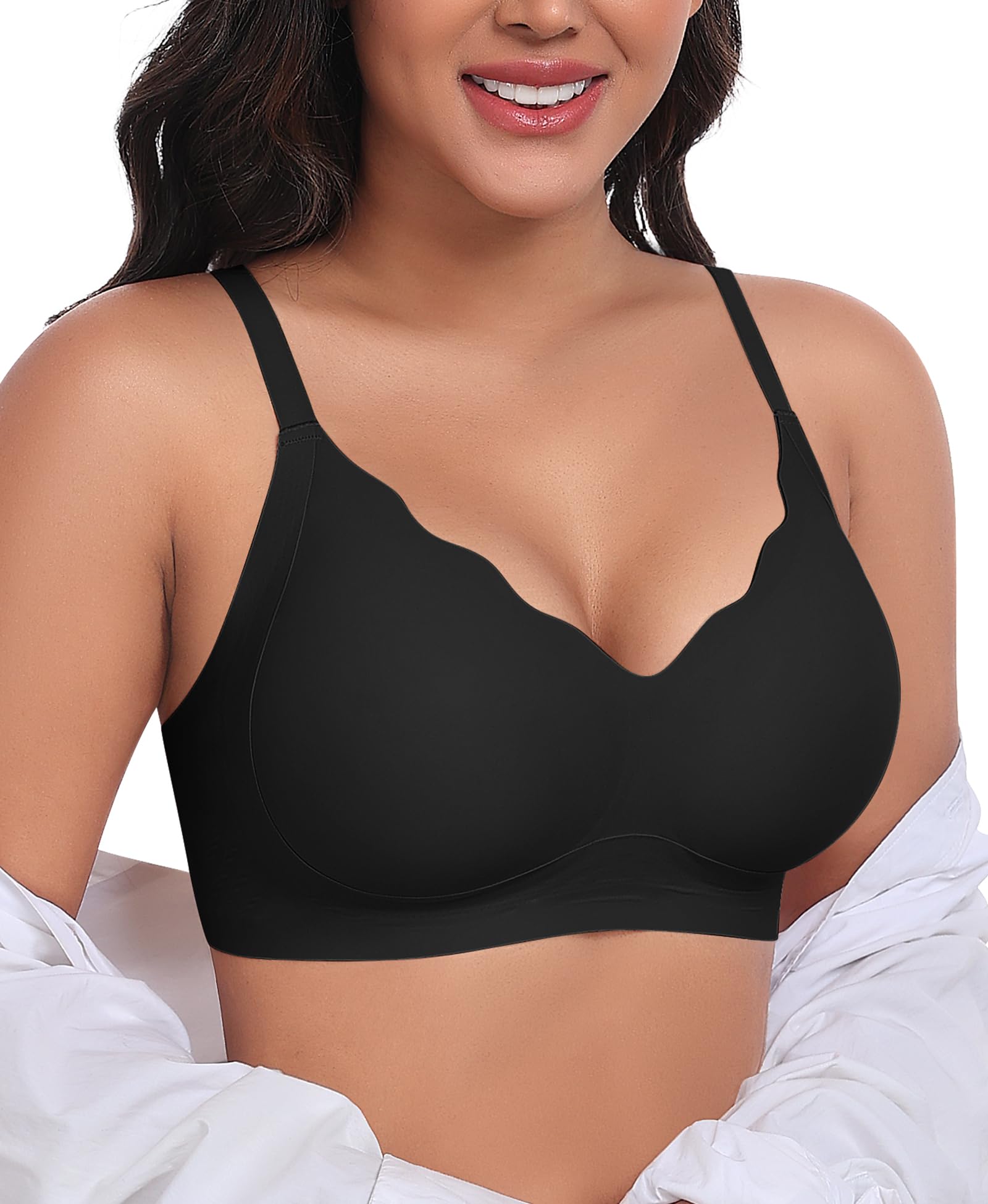 VRVOICE Wireless Bras for Women No Underwire Seamless Full