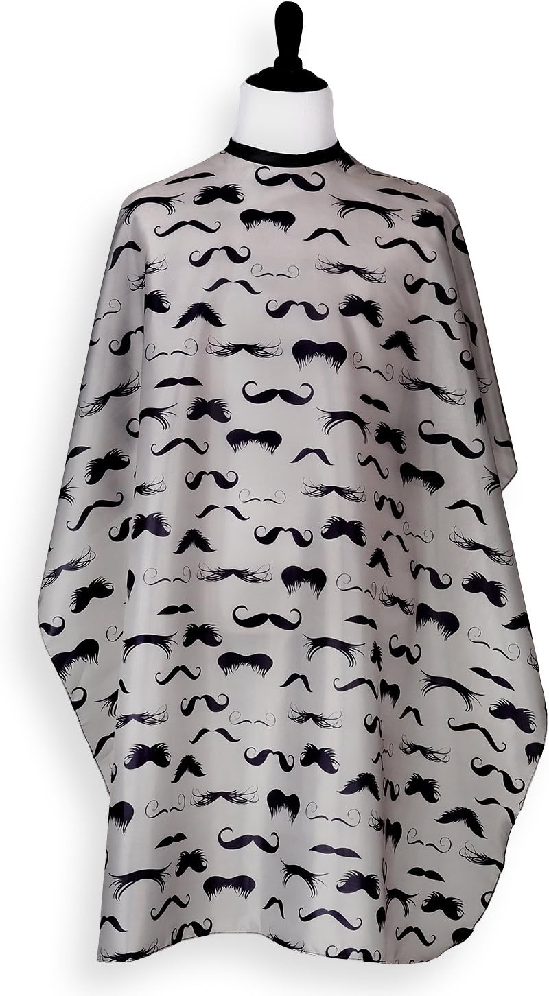 Hair Salon Cape for Stylists and Barbers, Retro Mustache